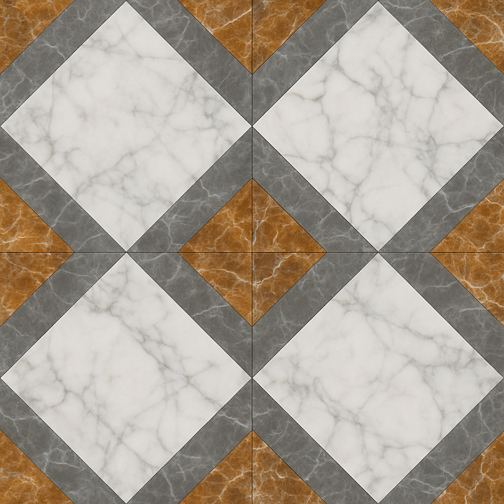 Patterned Marble Floor seamless PBR texture preview