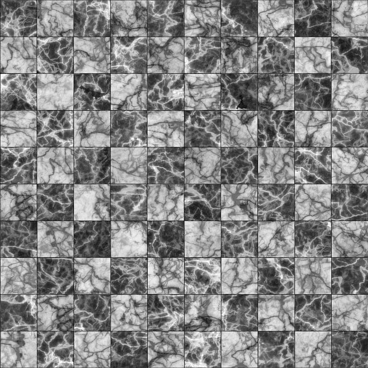 Classic Black and White Marble Checker Tile seamless PBR texture preview