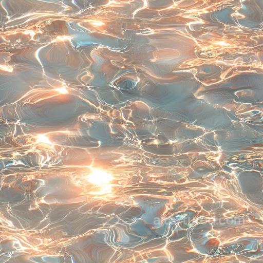 Shimmering Water Surface Seamless Texture with Golden Highlights seamless Water PBR texture
