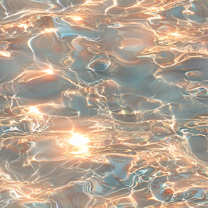 Shimmering Water Surface with Golden Highlights seamless PBR texture preview