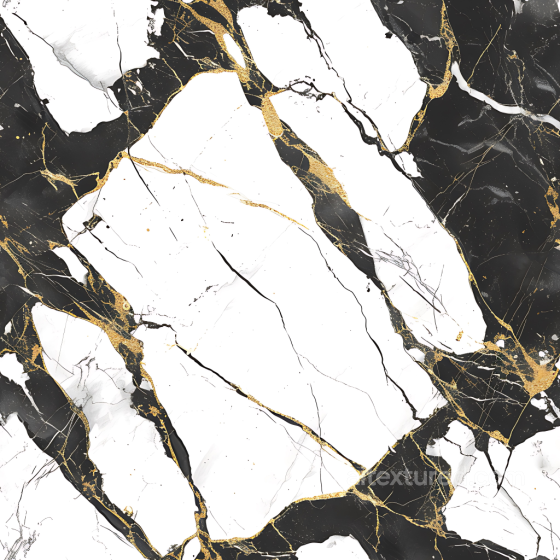 Black and White Marble PBR Texture with Gold Vein Accents Marble texture preview