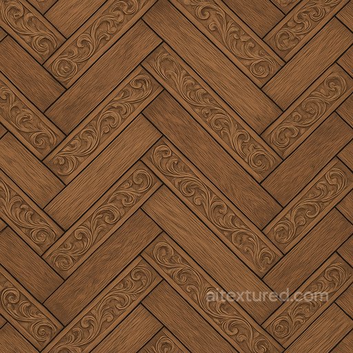 Ornate Herringbone Parquet Seamless Texture seamless Parquet PBR texture
