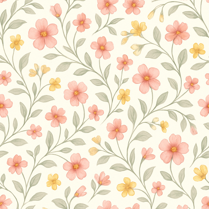Clean Floral Pattern seamless PBR texture preview