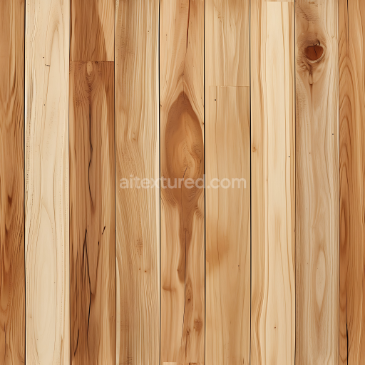 Seamless 3D PBR Texture of Light Pine Wood Planks with Natural Knots and Grain