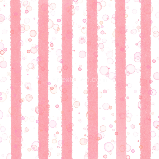 Seamless 3D PBR Texture with Soft Pink Watercolor Stripes and Bubbles Pattern