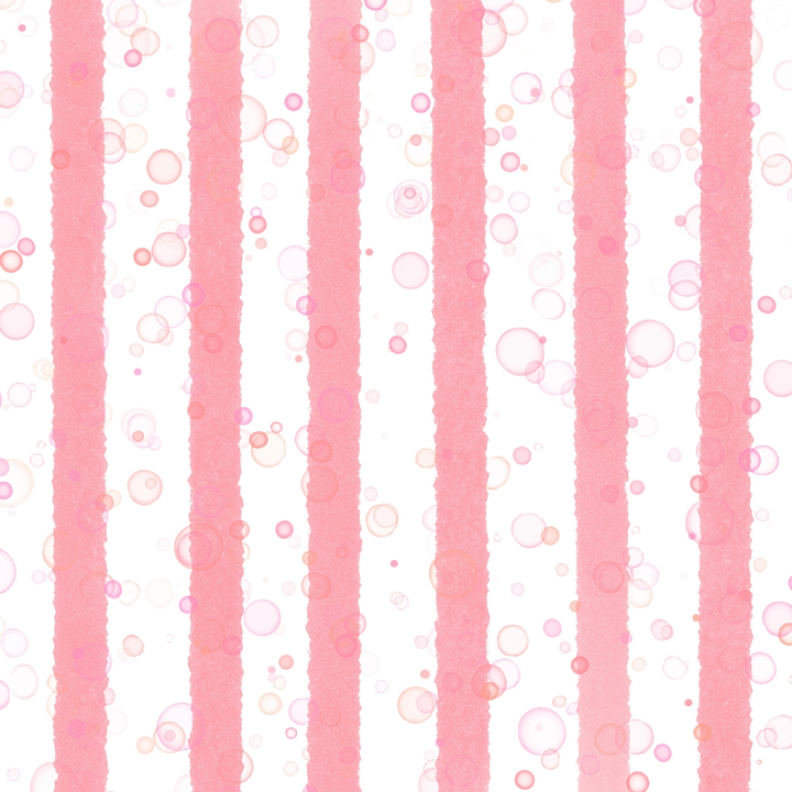 with Soft Pink Watercolor Stripes and Bubbles Pattern seamless PBR texture preview