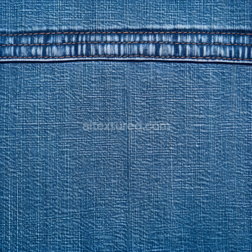 Seamless 3D cracked denim fabric PBR texture with stitched detailing