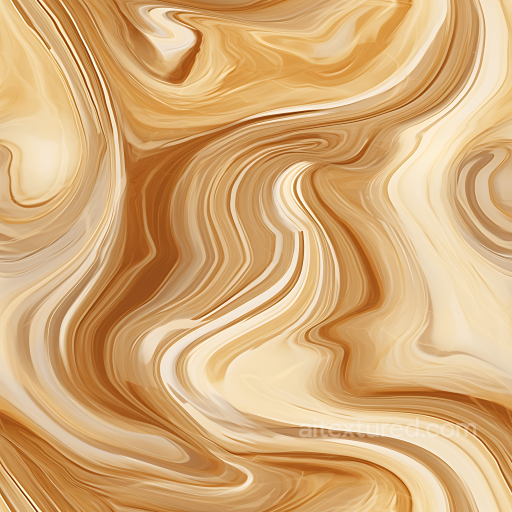 Brown and Cream Swirling Marble Texture with Polished Finish seamless Marble PBR texture