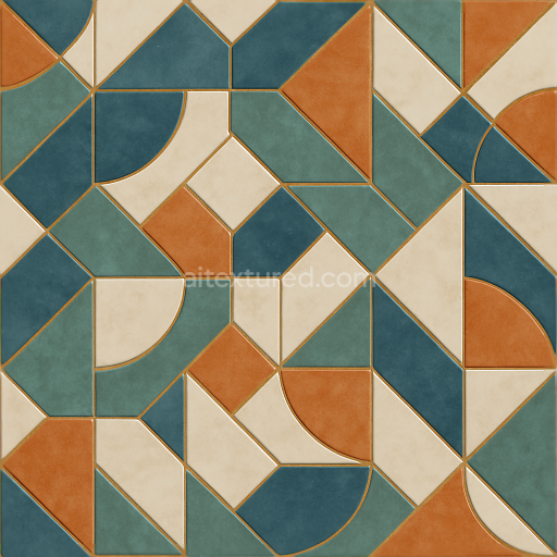 Seamless 3d texture pbr 8k ceramic tiles with geometric patterns and polished surface for realistic rendering