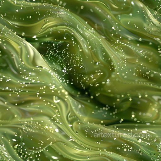 Seamless 3D PBR Texture of Glossy Green Liquid with Suspended Bubbles texture preview