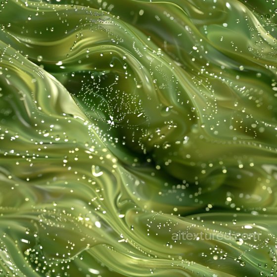 Glossy Green Liquid Seamless Texture with Suspended Bubbles Glossy texture preview