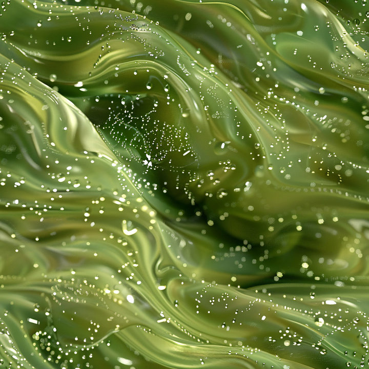Glossy Green Liquid with Suspended Bubbles seamless PBR texture preview