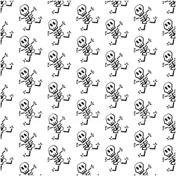 seamless Seamless 3D PBR Texture with Repetitive Cartoon Skeleton on White Background texture 8k free download PBR