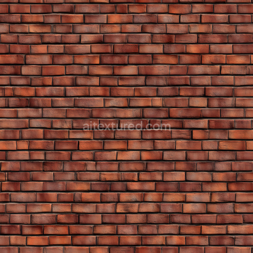 Seamless 3D Cracked Red Brick Wall PBR Texture with Natural Wear and Rough Surface