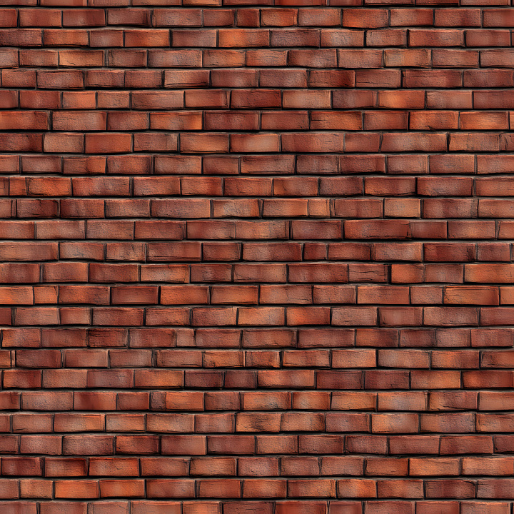 Cracked Red Brick Wall with Natural Wear and Rough Surface seamless PBR texture preview