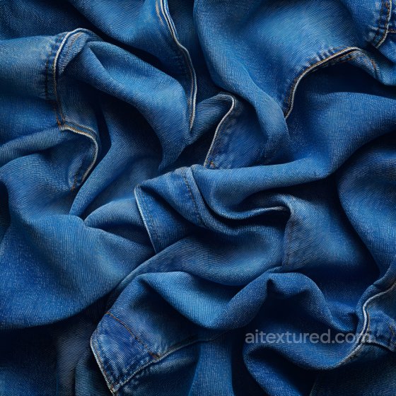 Cracked Denim Fabric Texture with Deep Blue Folds and Tears Denim jeans texture preview