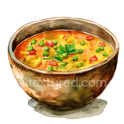 seamless Watercolor Style Mung Bean Stew Breakfast Bowl Illustration texture 8k free download PBR