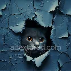 seamless Seamless 3D Cracked and Chipped Plaster PBR Texture in Deep Blue texture 8k free download PBR