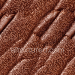 seamless Seamless 3D Brown Quilted Grain Leather PBR Texture with Detailed Wrinkles and Stitched Panels texture 8k free download PBR