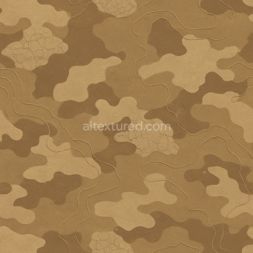 Seamless 3d texture pbr 8k desert camo fabric with dry mud and camouflage contour lines