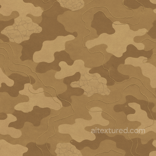 Desert Camo Fabric With Dry Mud And Camouflage Contour Lines seamless Camouflage PBR texture