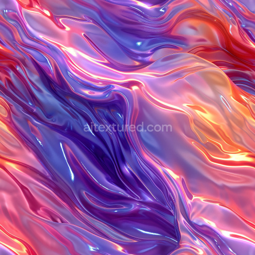 Preview — Seamless 3D PBR Glossy Fluid Wave Texture in Purple and Pink