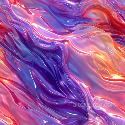 Seamless 3D PBR Glossy Fluid Wave Texture in Purple and Pink texture preview