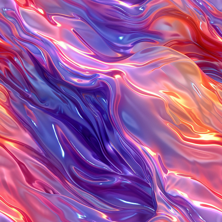 Glossy Fluid Wave in Purple and Pink seamless PBR texture preview
