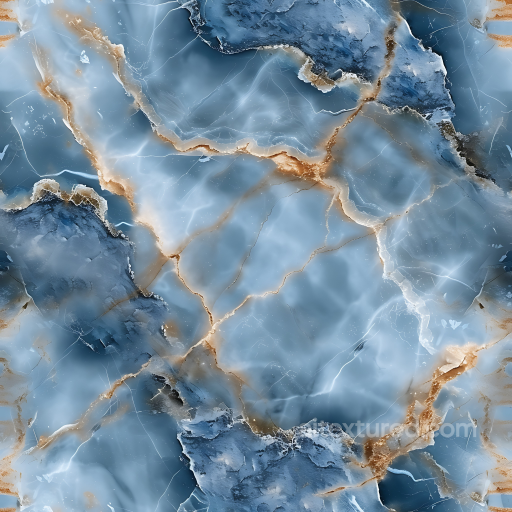 Seamless Blue de Savoie Natural Marble PBR Texture with Blue Tones and Amber Veins seamless Marble PBR texture