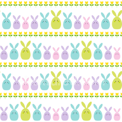 seamless Seamless 3D PBR Texture with Colorful Bunny and Yellow Tulip Pattern texture 8k free download PBR