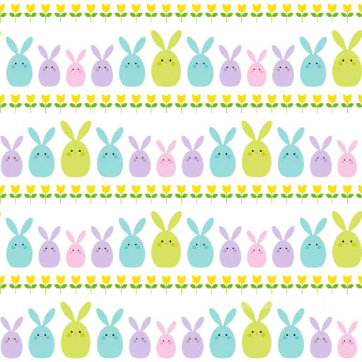 with Colorful Bunny and Yellow Tulip Pattern seamless All Christmas Digital paper PBR texture