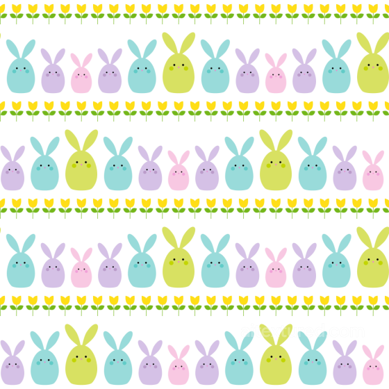 with Colorful Bunny and Yellow Tulip Pattern All Christmas Digital paper texture preview