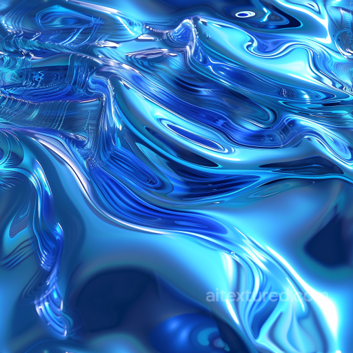 Stylized Reflective Liquid Metal Water Seamless Texture with Fluid Waves seamless Water PBR texture