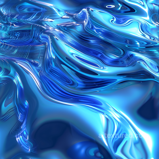 Stylized Reflective Liquid Metal Water Seamless Texture with Fluid Waves Water texture preview