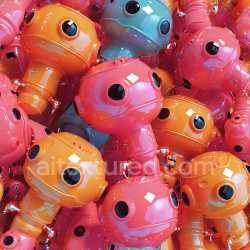 seamless Seamless 3D Inflated Glossy Vinyl Robot Head Texture in Bright Orange and Pink texture 8k free download PBR