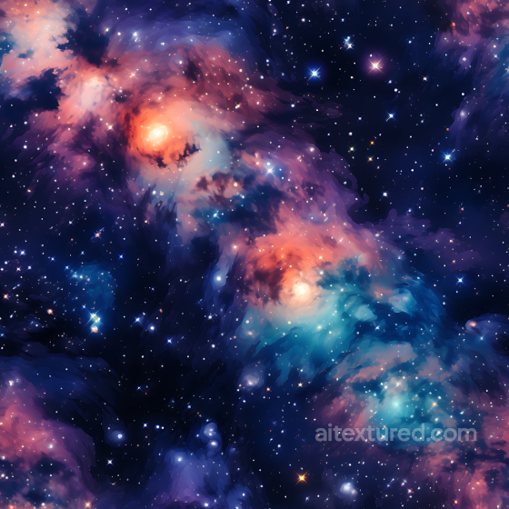 Space Texture Featuring Colorful Nebula and Starfield Galaxy Clouds Star, space, planets texture preview