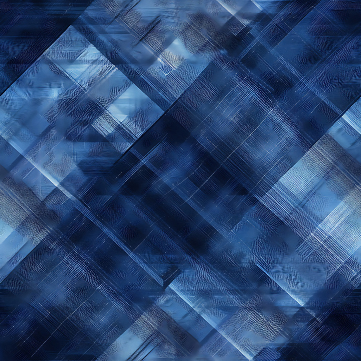 Deep Blue Plaid with Subtle Fabric Weave seamless PBR texture preview