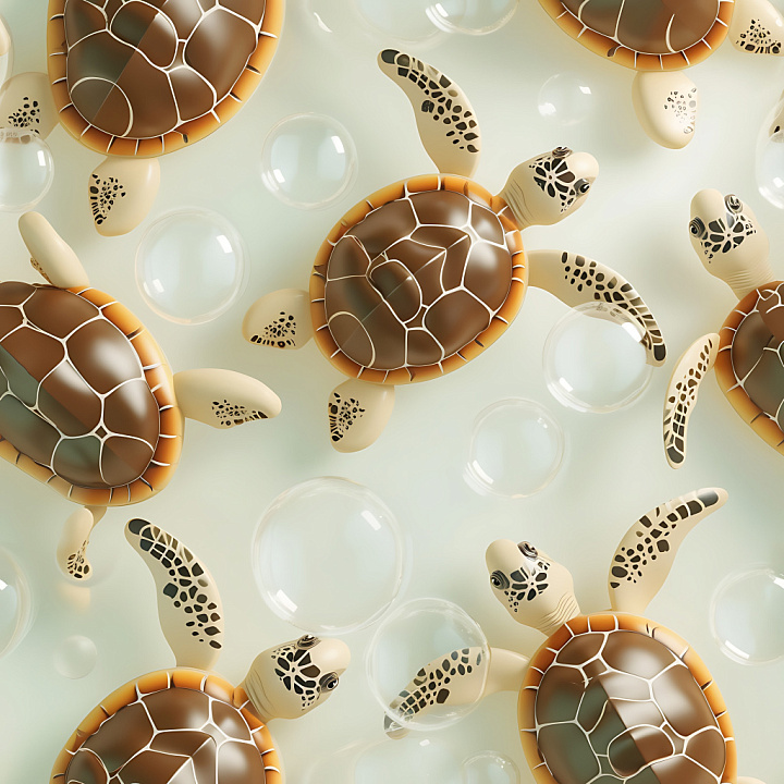 Inflated Featuring Stylized Inflated Turtle Shells and Transparent Bubb… seamless PBR texture preview