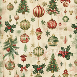 seamless Seamless 3D PBR Texture Featuring Vintage Christmas Ornaments and Holiday Motifs texture 8k free download PBR