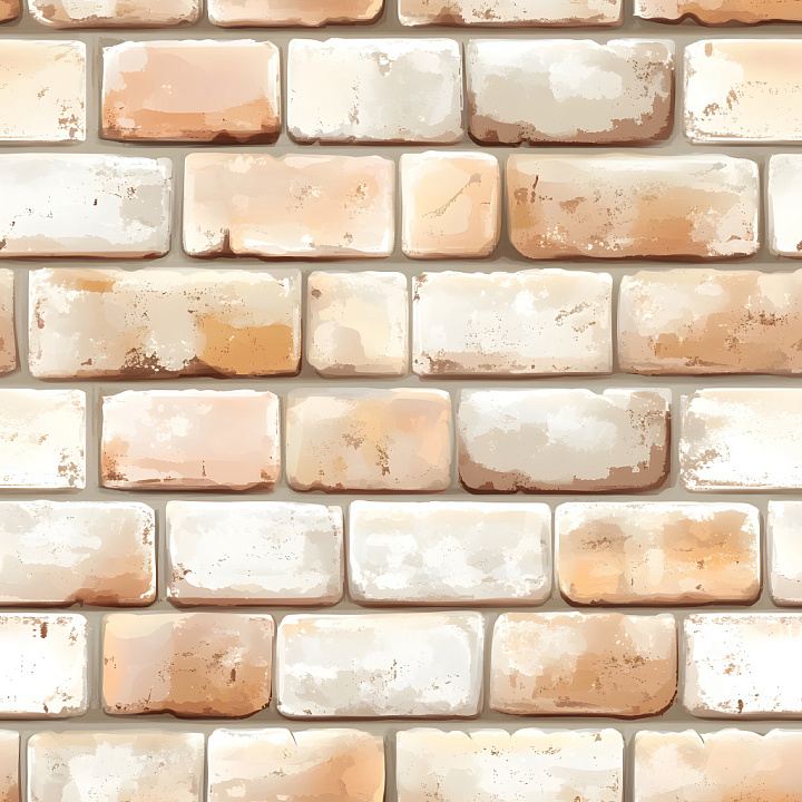 Cracked Beige Brick Wall with Weathered Surface seamless PBR texture preview