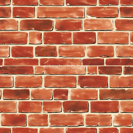 Seamless 3D Cracked Red Brick Wall PBR Texture with Weathered & Chipped Details