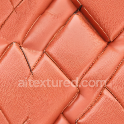 seamless Seamless 3D Quilted Orange Leather PBR Texture with Detailed Stitching and Grain texture 8k free download PBR