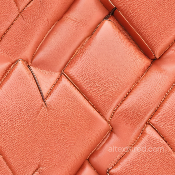 Quilted Orange Leather PBR Texture with Detailed Stitching and Grain Leather texture preview