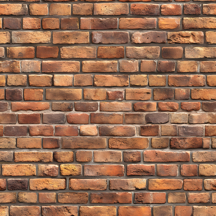Cracked and Weathered Multi-tone Brick Wall seamless PBR texture preview