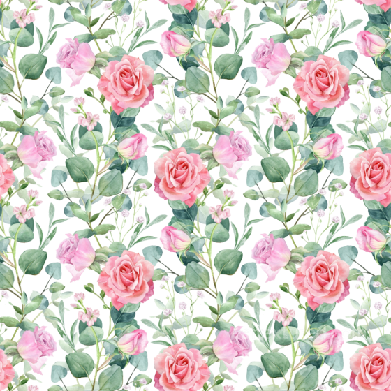 Watercolor Floral Pattern Fabric Texture in Soft Pink and Green Floral texture preview