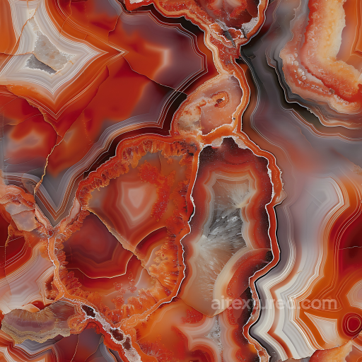 Red Agate Natural Marble PBR Texture with Organic Layered Patterns seamless Marble PBR texture