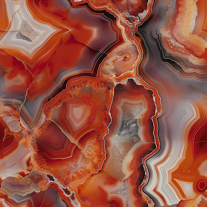 Red Agate Natural Marble with Organic Layered Patterns seamless PBR texture preview