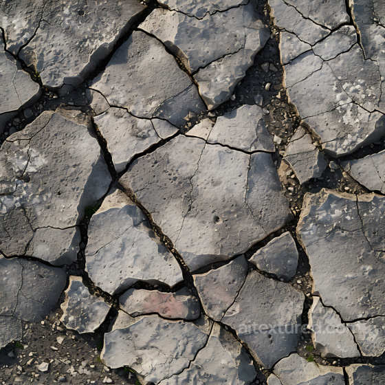 Cracked Stone Ground PBR Texture with Weathered gray Rock Fragments Stone texture preview