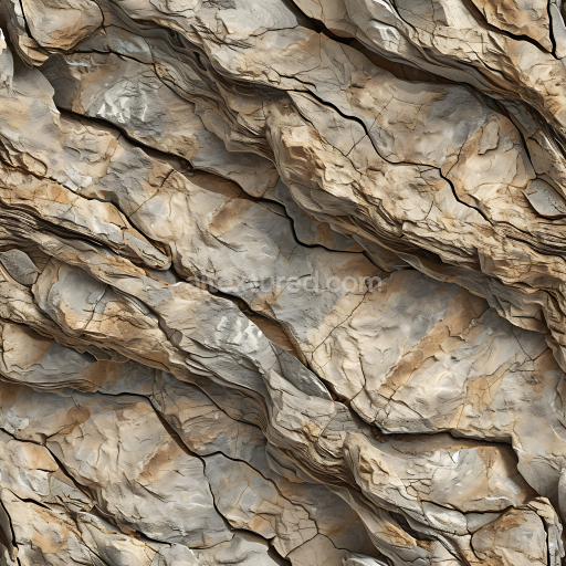 Seamless 3D PBR Layered Sedimentary Rock Wall Texture with Natural Cracks and Erosion