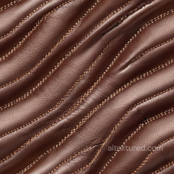 Brown Leather Texture with Fine Grain and Detailed Stitching Leather texture preview